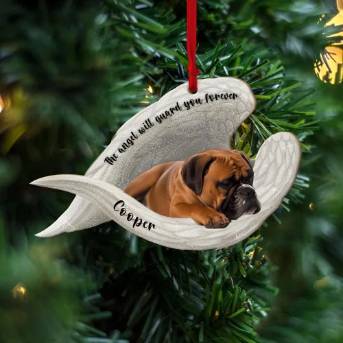 Miniatura 13 de Adorno plano 2D personalizado conmemorativo de perro bulldog – Adorno de memoria de perro, alas de ángel conmemorativas para mascotas, regalo