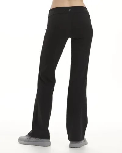 Miniatura 3 de Spalding Pantalones de yoga para mujer Paquete de 2 pantalones de pierna acampanada de talla grande ajustados o corte de bota leggings de alto