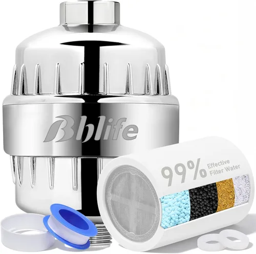 BBLIFE Filtro de ducha para agua dura, cabezal de ducha purificador de alto rendimiento que elimina el 99% de cloro, plomo, flúor y toxinas, suaviza
