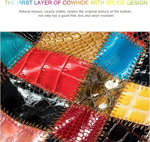 Miniatura 5 de Carteras multicolor para mujer, tarjetero de cuero genuino, monederos grandes, embrague para teléfono, Multicolor-S, Cartera de viaje