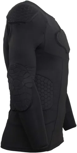 Miniatura 4 de Mens Long Sleeve Compression Padded Protective Shirt Rib Shoulder Elbow Back Chest Protector