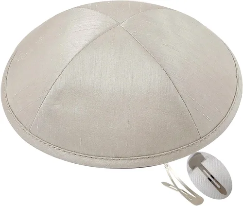 Miniatura 31 de Zion Judaica Deluxe Raw Silk Kippot Paquetes a granel o kipá individual incluye clips gratis