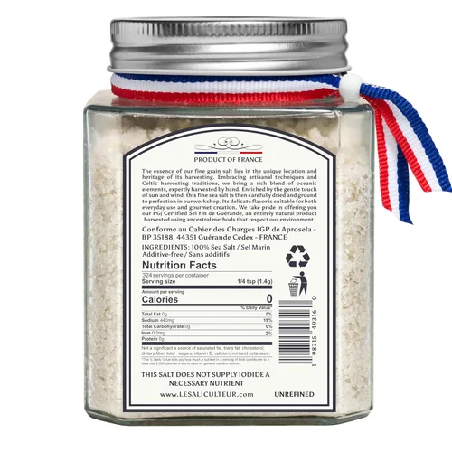 Miniatura 2 de Le Saliculteur - Cosecha celta tradicional, 16 onzas, sal marina gris fina sin refinar, sal mineral orgánica francesa con tarro de vidrio