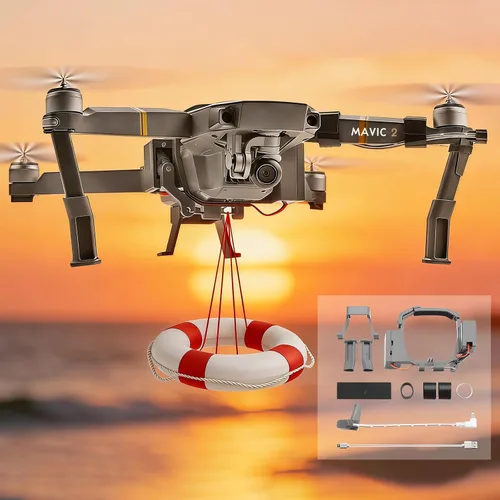 Miniatura 2 de Sistema Airdrop para DJI Mavic Pro, dispositivo de liberación de entrega de transporte de carga útil, liberación de cebo de pesca, gancho caída