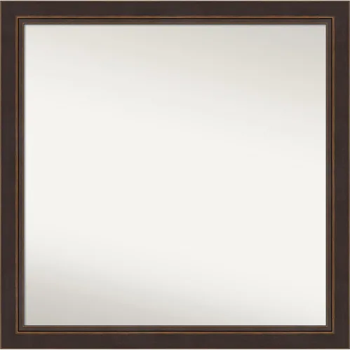 Miniatura 402 de Amanti Art Espejo de baño de bronce para sobre el fregadero, 24 x 24 pulgadas, espejo cuadrado de bronce Lara para tocador, marco de madera