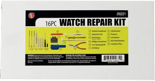 Miniatura 2 de SE JT6216 Kit de reparación de relojes de 21 piezas., 16 piezas, 16-Piece, Azul