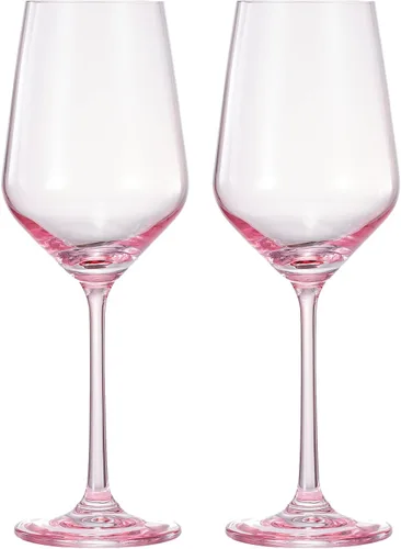 Miniatura 9 de Khen Copas de vino de cristal de colores, juego de 2, vasos de tallo grande de 12 onzas, ideales para todas las ocasiones y celebraciones Arándano