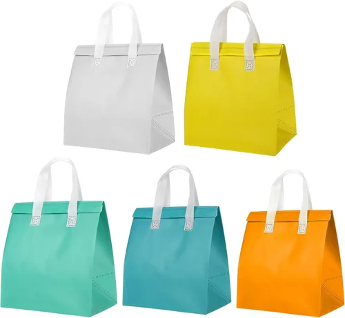PATIKIL Bolsas aisladas para llevar, 25 bolsas térmicas aislantes de comestibles de 9.4 x 5.9 x 10.2 pulgadas para entrega de alimentos congelados