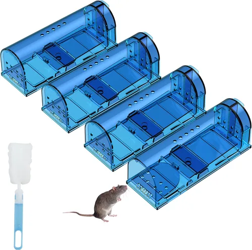 Trampas para ratones, captura y liberación, trampas reutilizables para ratas, fáciles de instalar y seguras para la familia y las mascotas, no matan