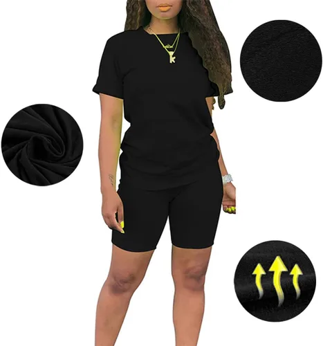 Miniatura 2 de Conjuntos de dos piezas para mujer, conjuntos cortos de verano, conjuntos de ropa deportiva