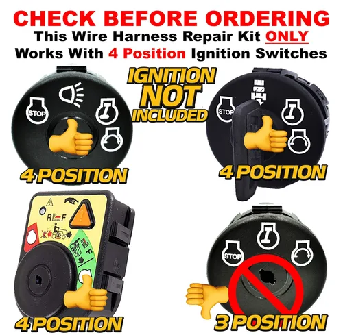Miniatura 4 de HD Switch Kit de reparación de conectores de terminales de 7 conectores de terminales para interruptor de encendido de arranque, sustituye a John