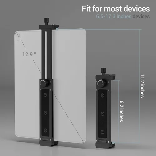 Miniatura 4 de Adaptador de trípode de aluminio para iPad Pro 12.9/11 (6.5"-17.3") - Soporte universal para tableta con tornillo de 1/4