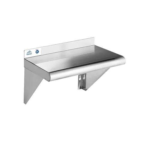 Miniatura 29 de ROCKPOINT Estante de acero inoxidable de 12 x 24 pulgadas, 250 libras, estantes comerciales de metal NSF para montaje en pared, estantería flotante