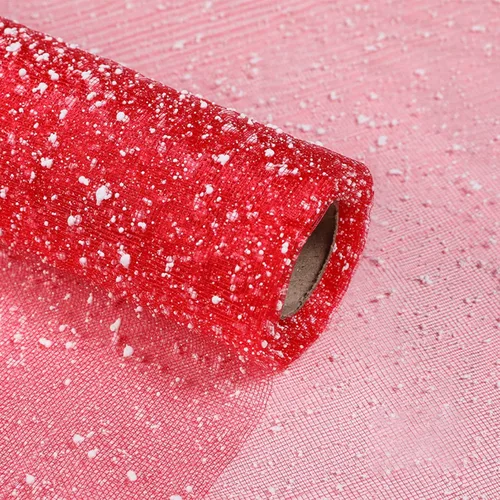 Miniatura 8 de Papel de Regalo de Flores de 19.7 pulgadas x 4 yardas, Malla de Hilo de Red con Puntos de Nieve para Empaque de Ramos de Florista para Fiestas DIY