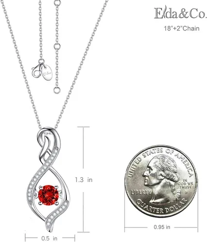 Miniatura 4 de Regalos de cumpleaños para mujeres, collar de amor infinito para esposa, mamá, piedras de nacimiento de septiembre, ópalo de zafiro azul, rosa