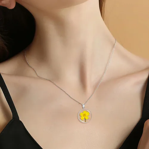 Miniatura 45 de Pressed Flower Necklace Gift for Women Personalized Handmade Necklaces Birth Flower Necklace