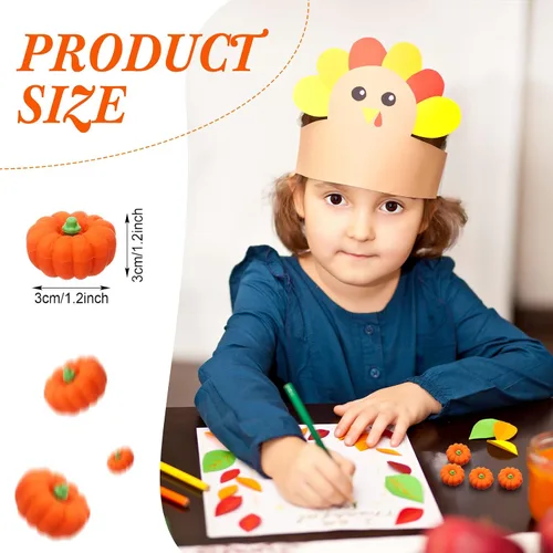 Miniatura 2 de Yexiya 32 piezas de mini borradores de calabaza a granel otoño novedoso lápiz 3D borrador de fiesta de Halloween, papelería para niños, estudiantes