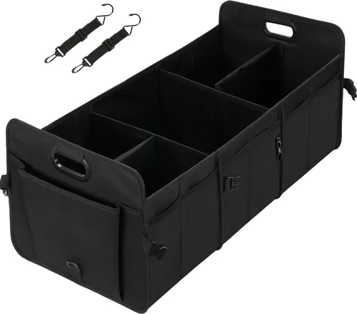 Miniatura 14 de YSSOA Organizador de maletero de automóvil, 2 compartimentos antideslizantes de 14 pulgadas de profundidad x 22 pulgadas de ancho x 12 pulgadas