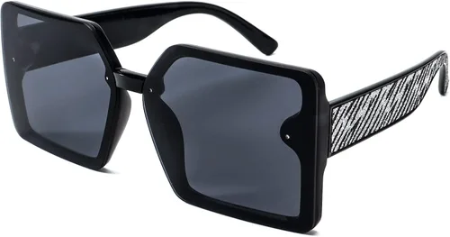Dollger Oversized Square Sunglasses for women men, Fashion Vintage Big Frame Sun Glasses Trendy Large Shades UV400 Protection