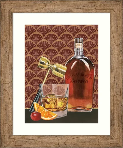 Amanti Art Framed Wall Art Print 24x20 Bar Gatsby II by Grace Popp, Still Life Wall Art, Vintage Decor, Small Poster Painting Artwork for Living