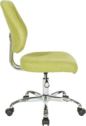 Miniatura 4 de OSP Home Furnishings Sunnydale - Silla de oficina de felpa ajustable con base cromada, albahaca