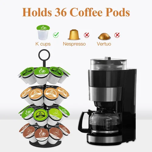 Miniatura 3 de KIMIUP Organizador de cápsulas de café, compatible con K-Cups (36 cápsulas), organizador de cápsulas de café desmontable para encimera de cocina