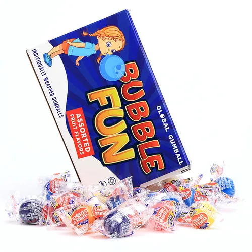 Gumballs para niños, bolas de goma de mascar surtidas envueltas individualmente, caja de regalo de 8 onzas, goma de mascar para niños, bolas de goma