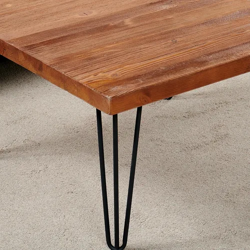 Miniatura 4 de Mesa de centro cuadrada de madera natural de 27 x 27 x 15 pulgadas de alto, mesas vintage de madera rústica para sala de estar, comedor, sofá