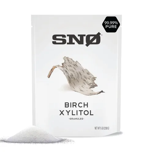 SNO - Edulcorante puro de xilitol de abedul – Bolsa resellable de 5 libras | Bajo en calorías, sin OMG, sin gluten, vegano, kosher | Paleo,