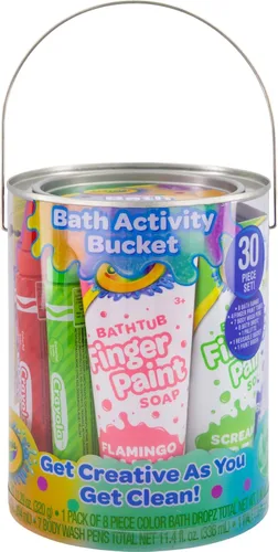 Miniatura 2 de Crayola Juego de 9 piezas de pintura para bañera, minijuego de arte – pinceles, esponjas y pinturas de dedos para lavar, pinturas para dedos