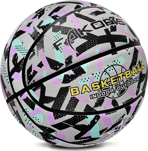 Miniatura 15 de Baloncesto para niños y niñas de 3/5 (22 pulgadas/27.5 pulgadas), baloncesto de goma de alta calidad para interiores y exteriores, para niños y azul