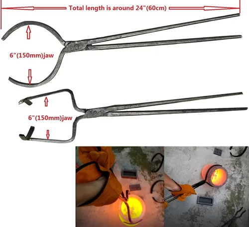 Miniatura 5 de Kit de horno de fundición de propano de 35.3 lbs/35 libras, quemadores dobles, con 2 crisoles de grafito y pinzas de crisol para levantar y verter