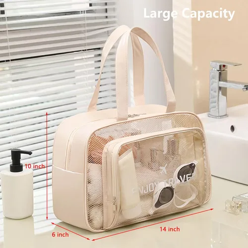 Miniatura 3 de DAPOWER Neceser de viaje para mujeres y hombres, bolsa de ducha grande para viajes/gimnasio, bolsa de playa transparente impermeable a prueba