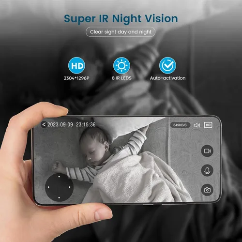 Miniatura 7 de litokam Cámara de seguridad 2K para interiores, cámaras panorámicas/inclinables de 360 para seguridad en el hogar con detección de movimiento