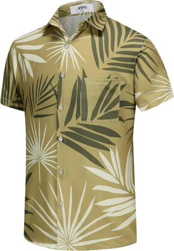Miniatura 23 de KYKU Hawaiian Shirt for Men: Tropical Summer Beach Short Sleeve Button Down Shirt with Pocket