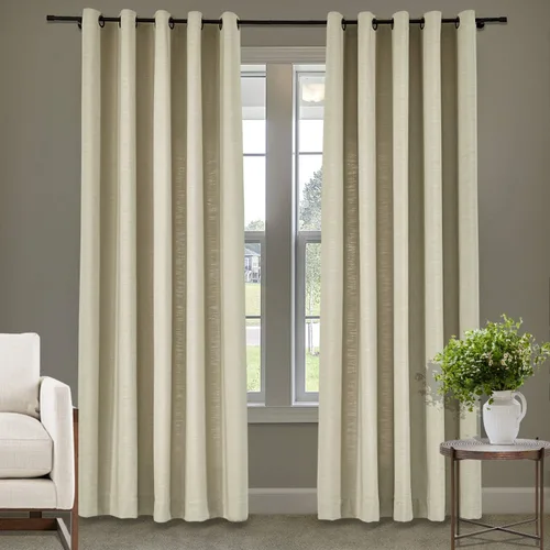 Frelement Cortinas de lino de lino de bronce con ojales para interiores, tratamiento de ventanas para sala de estar, dormitorio, habitación de los