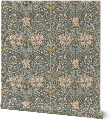 Papel tapiz autoadhesivo de 12 x 2 pies, diseño floral neutro, damasco, artes y manualidades, diseño victoriano inglés Garden Morris, papel tapiz