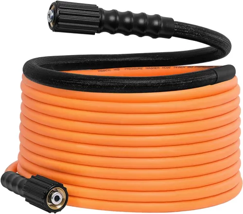 Miniatura 9 de YAMATIC Manguera de lavado a presión de 25 pies, 1/4 de pulgada 3600 PSI Manguera de lavado eléctrico M22, flexible de alta presión resistente a