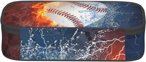 Miniatura 7 de Estuche de béisbol para lápices deportivos para niños y hombres, gran capacidad, duradero, bolsa de almacenamiento para bolígrafos, estuche
