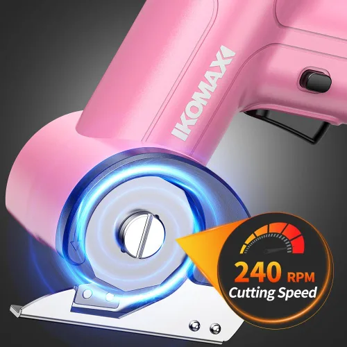Miniatura 3 de KOMAX Tijeras eléctricas inalámbricas, cortador de cartón de 4 V con 3 cuchillas, batería recargable de 2000 mAh, caja de almacenamiento, tijeras