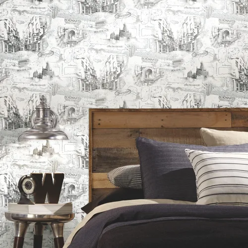 RoomMates RMK12353PL Harry Potter Mapa Blanco Papel Tapiz Pelar y Pegar