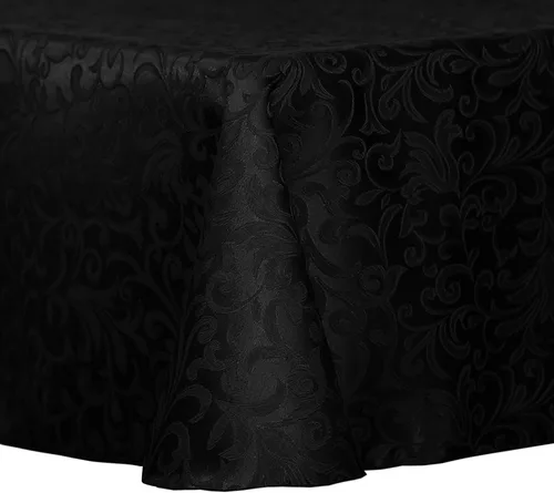 Ultimate Textile Vintage Damask Somerset - Mantel ovalado (60 x 84 pulgadas), color negro