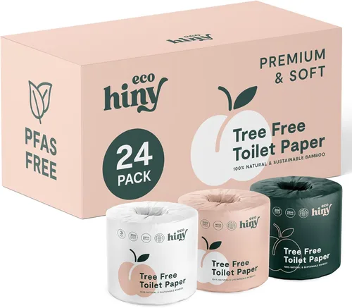 Miniatura 11 de ECOHiny Papel Higiénico Premium y Suave de Bambú Libre de PFAS 48 Mega Rollos, 3 capas y 350 Hojas No Tóxico, Certificado FSC, Seguro
