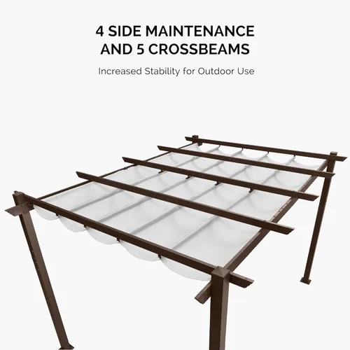 Miniatura 3 de PURPLE LEAF Pergola Pérgola - Pérgola retráctil de metal para exteriores de 10 x 10 pies con toldo para patio y jardín, parrilla de pabellón