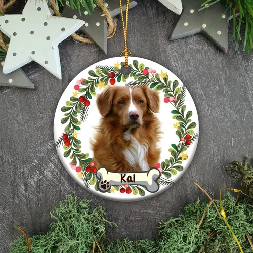 Miniatura 4 de Adorno personalizado para foto de perro, adorno de Navidad personalizado para mascotas 2023, regalos de Navidad personalizados para cachorros