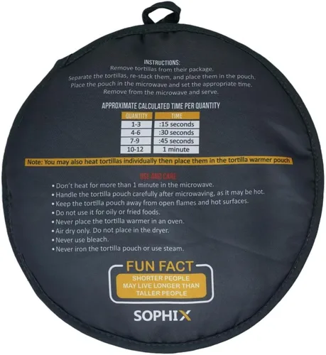 Miniatura 7 de Sophix Bolsa para calentar tortillas, tamaño grande de 12 pulgadas, este soporte de tela con aislamiento térmico mantiene las tortillas, el pan Naan