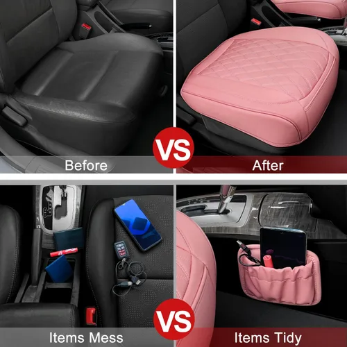 Miniatura 5 de 1 paquete de funda de cuero para asiento delantero de coche, funda inferior de asiento de coche, protectores de asiento de conductor antideslizantes