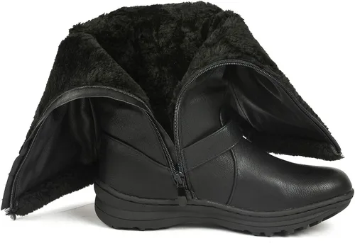 Miniatura 5 de DREAM PAIRS Botas altas hasta la rodilla con cierre de cremallera totalmente forradas de piel para mujer Nieve