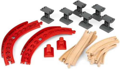 BRIO Ascending Curves Track Pack - Expansión ferroviaria elaborada por expertos | Madera de haya certificada FSC | Mejora las habilidades motoras |