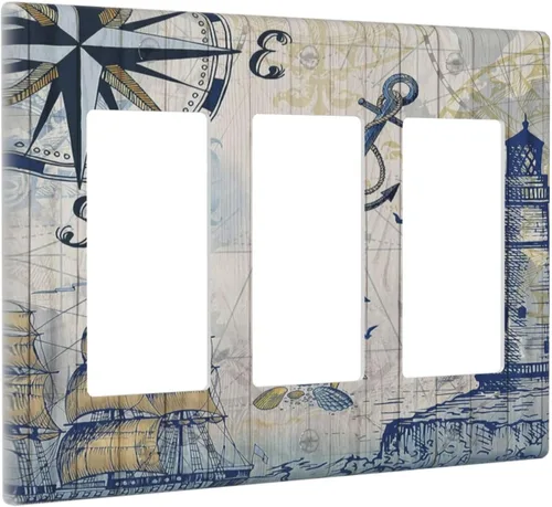 Miniatura 2 de Cubiertas de Enchufe Dúplex de 1 Gang con Hojas Florales de Eucalipto Azul en Acuarela, Placa Frontal Decorativa para Interruptor de Luz, Placa